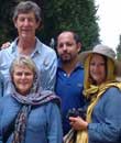 iran, mahan,tourists and their giude in a garden