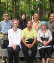 iran, kerman, a group of tourists in shazdeh garden