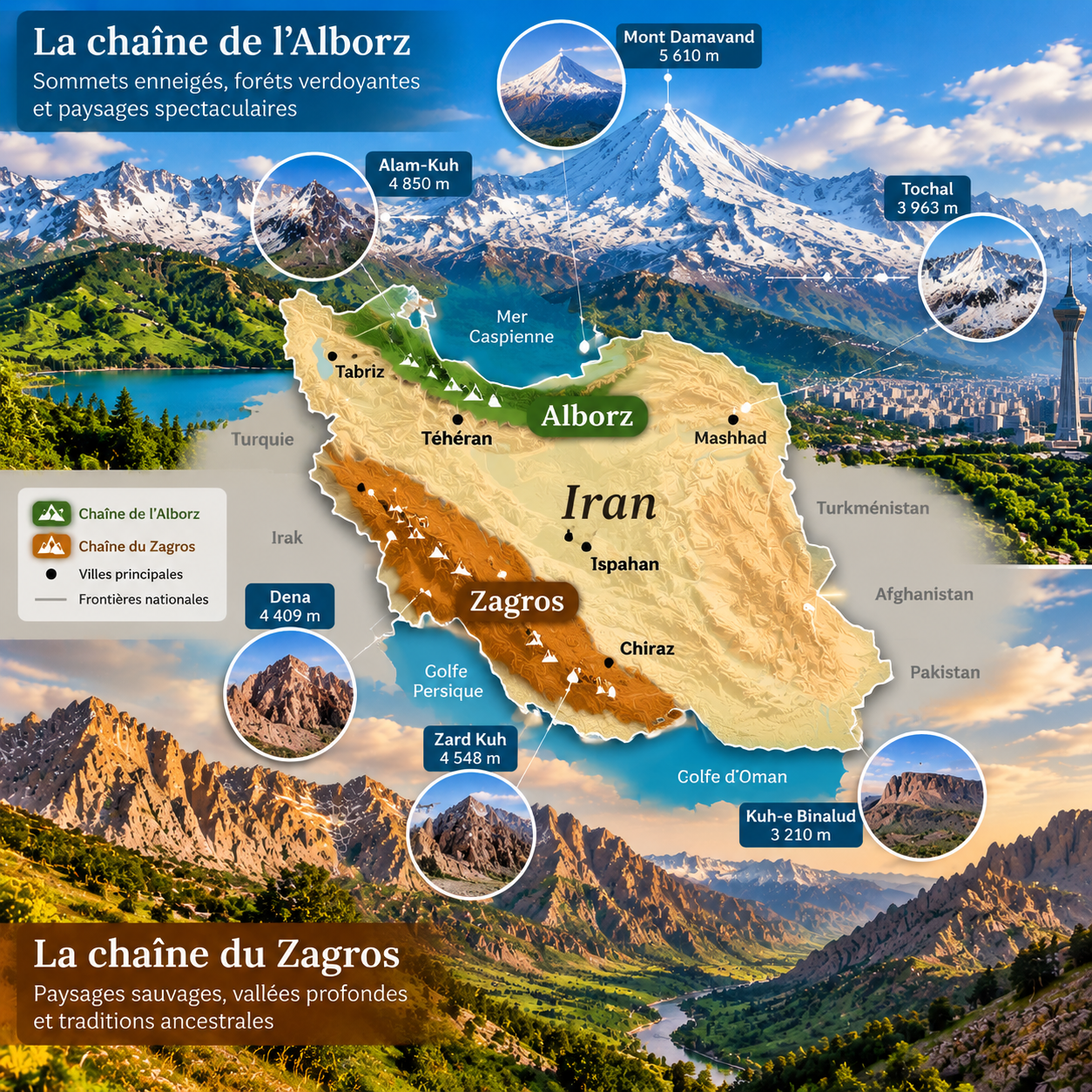 Montagnes d’Iran : l’Alborz, le Zagros