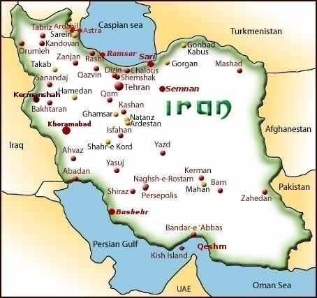Iran map for hotel reservations